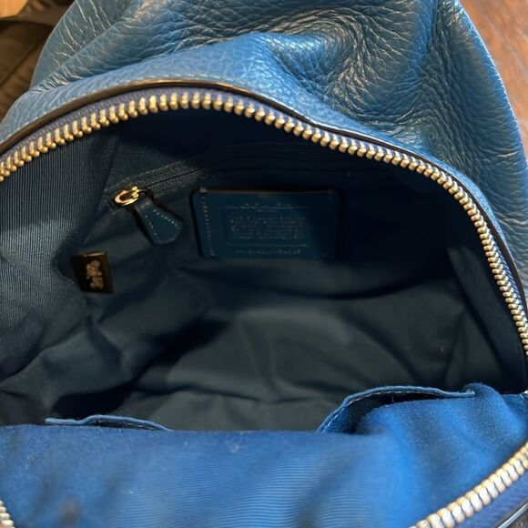 COACH Mini Charlie Backpack in Pebble Leather blue color used in GUC - Picture 6 of 11
